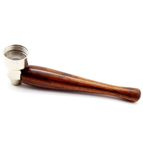 Metal &amp; Wooden Pipe, 9.5cm