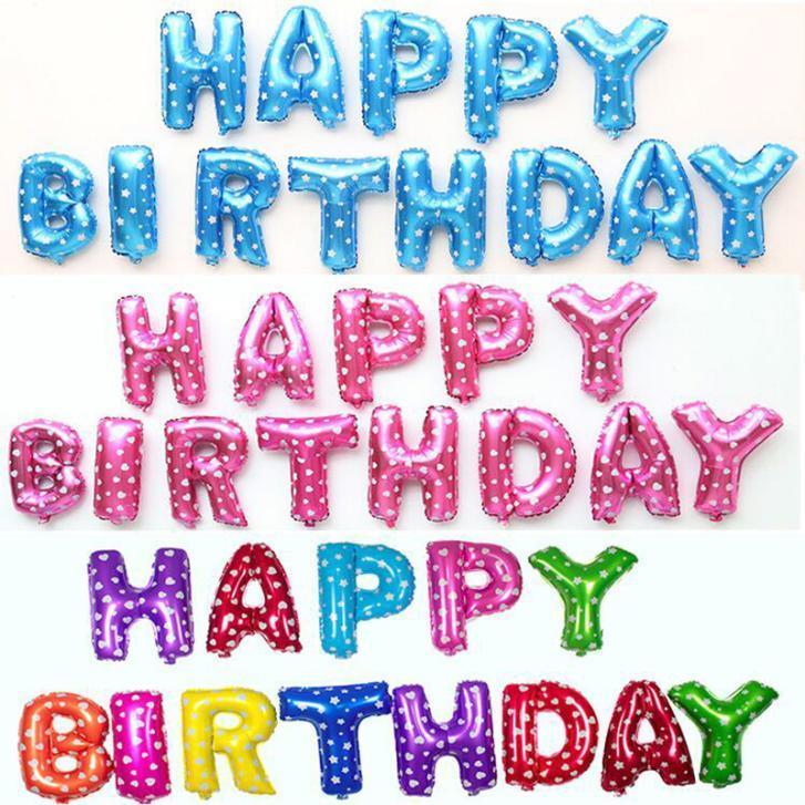 Large 13 piece Happy Birthday Balloons
