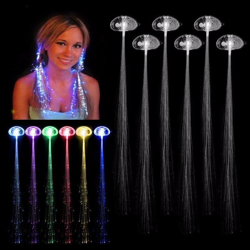 6 piece Multicolor LED Light Hair Extensions