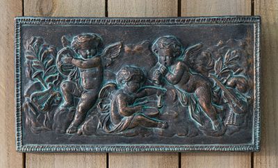 66013 Musical Cherub Plaque