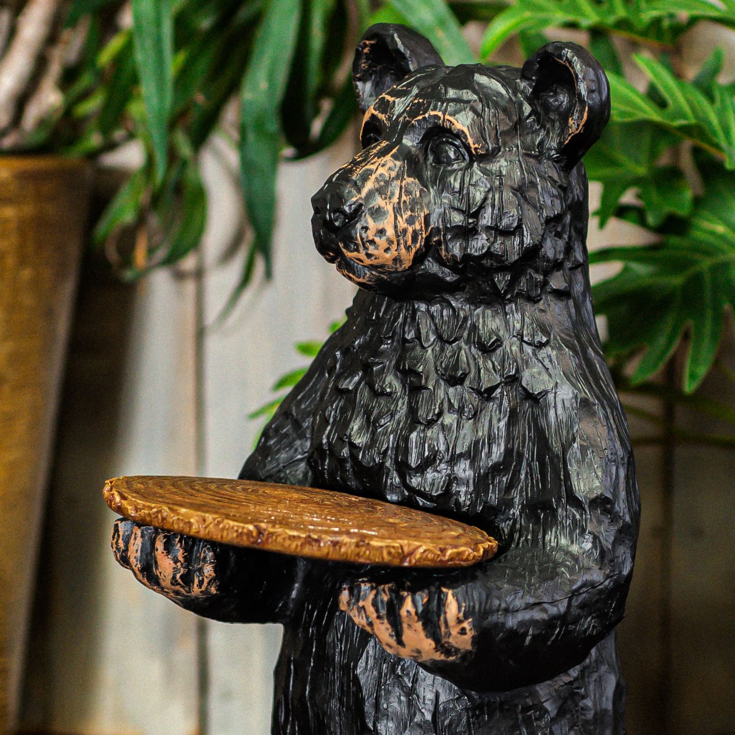 46044 Wooden Bear w/ Tray