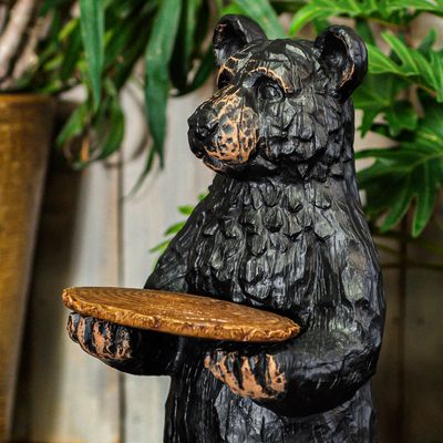 46044 Wooden Bear w/ Tray