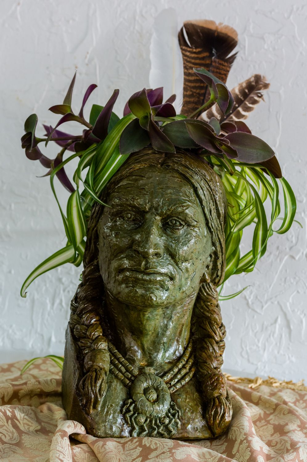 72006 Native American Head Planter