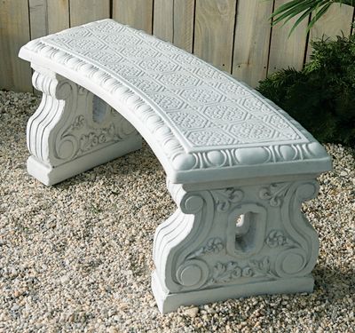 40017 Scroll Bench Curved Tile Top