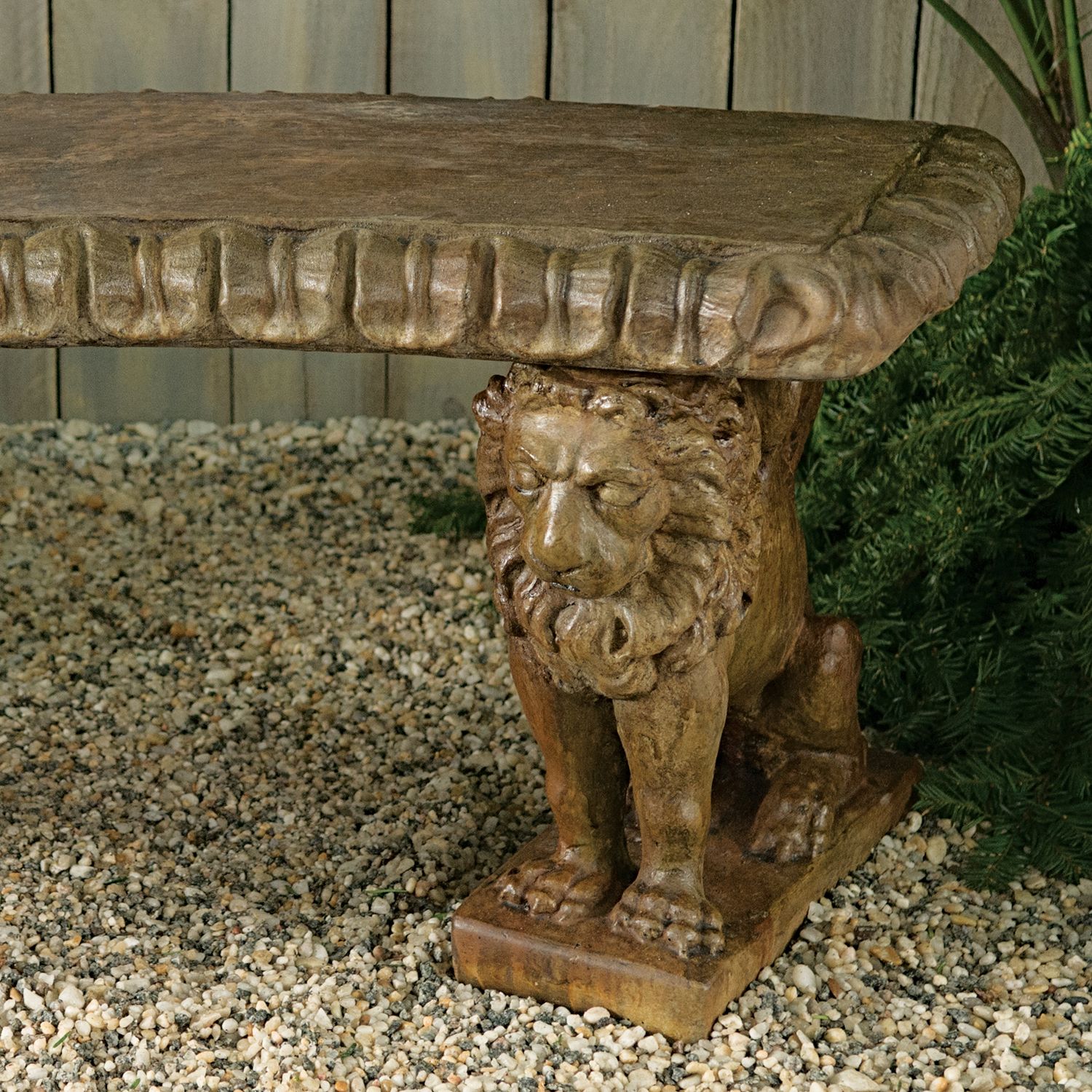 40010 Winged-Lion Bench Curved Leaf Top