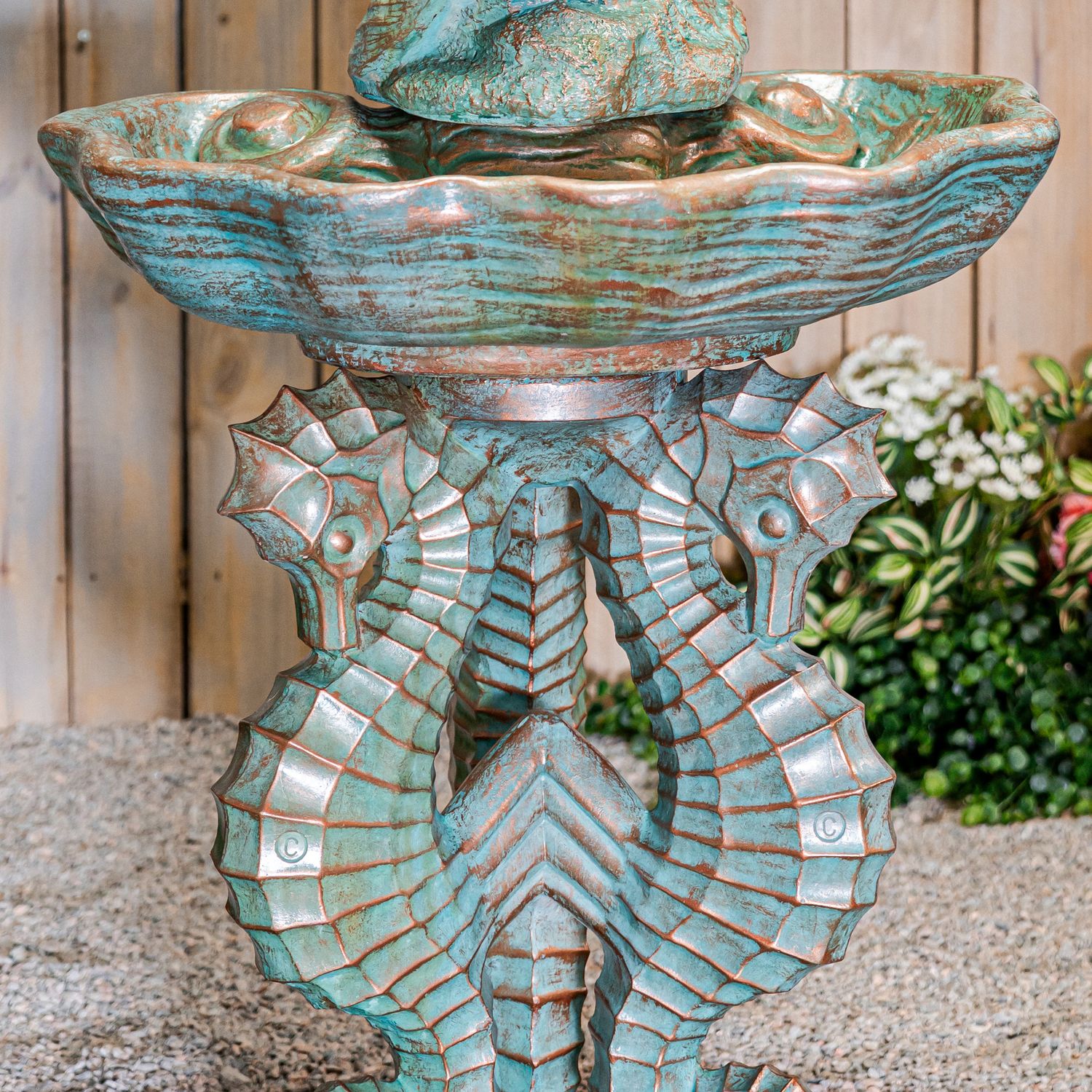 73017 Sunbathing Mermaid / Seahorse Fountain