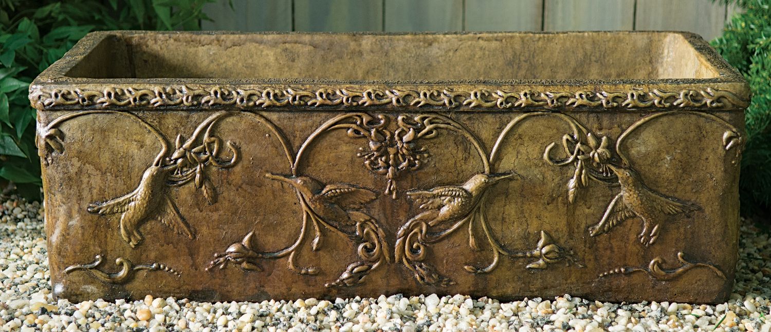 71039 Rect. Hummingbird Planter