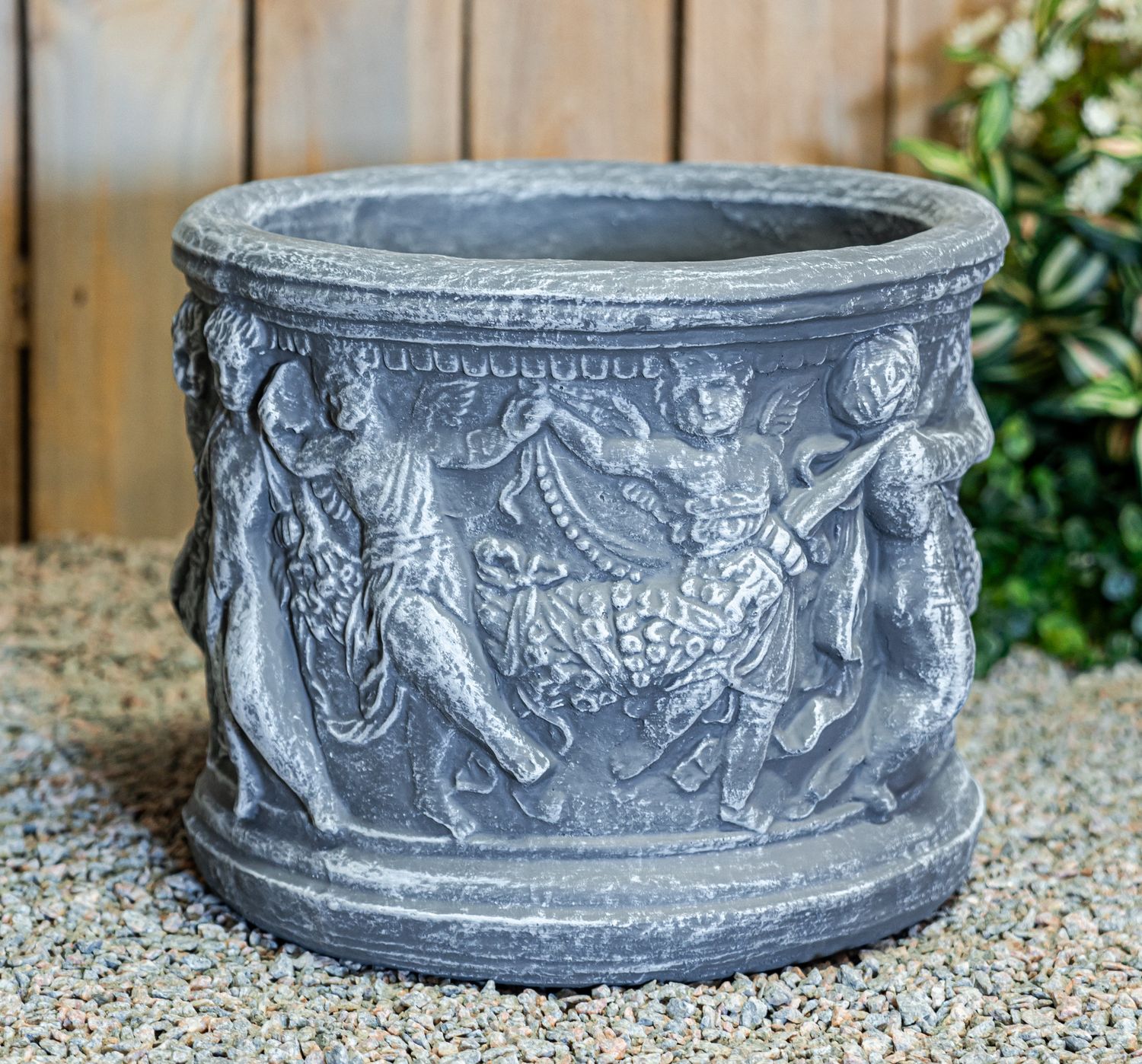 71093 Round Cherub Pot