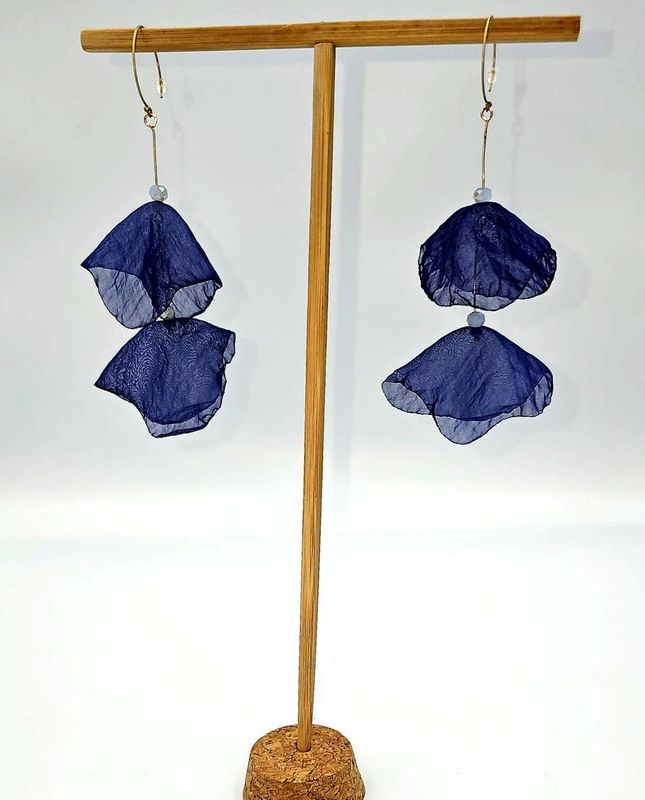 Pendiente seda dark blue