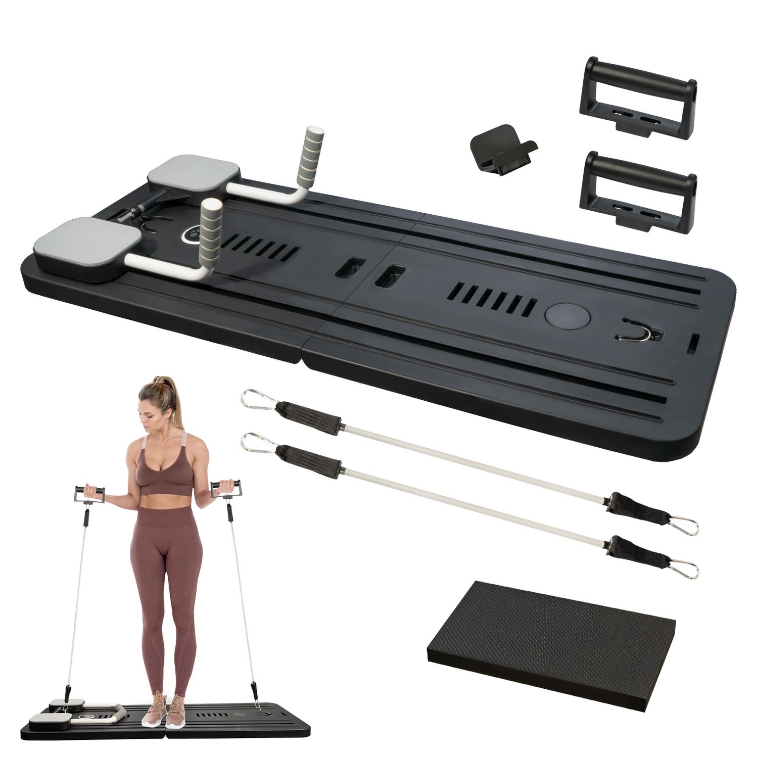 Foldable Pilates Reformer, 5 in 1 Exercise Board, Pilates Board with Timer, Pilates Board for Body Workout, 1/Case