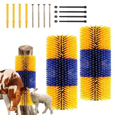 Livestock Scratching Brush, Livestock Scratch Brushes with 4 Mounting Screws &amp; Fence Protection, Scratching Bar for Horses, Cows, Goats, Sheep, Pigs (1 Pack)