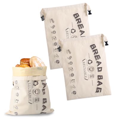 2 Pack Reusable Beeswax Bread Bags, 16.7x12.4in Sourdough Bread Bags, Natural Cotton Beeswax Sourdough Storage Bag, Bees Wax Bag, Keep Fresh &amp; Easy Clean