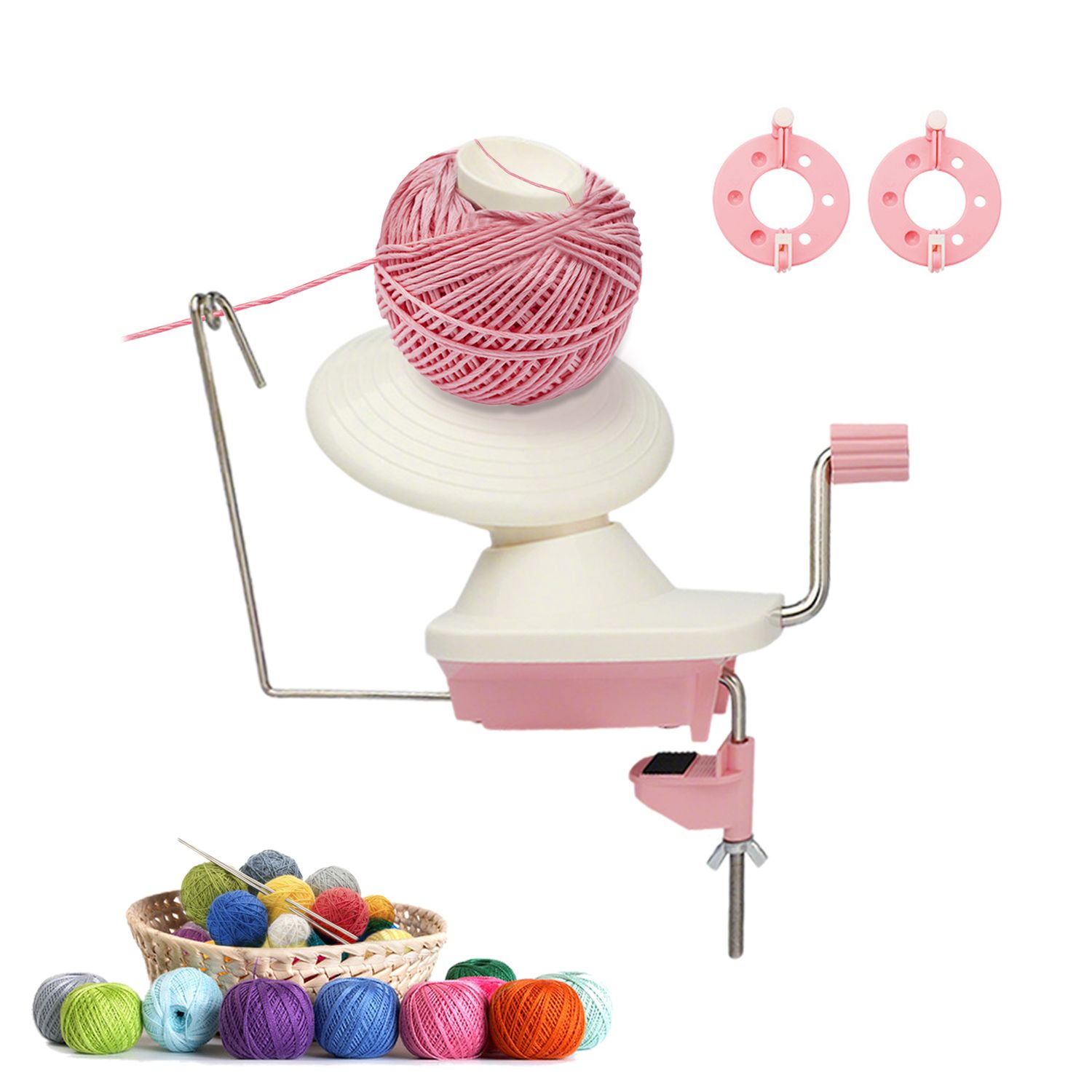 Yarn Winder for Crocheting, Yarn Ball Winder Manual, Hand Operated Yarn Ball Winder, Neat Winding Machines Yarn, Suitable for Crochet Knitting, The Helper for Knitting Enthusiast