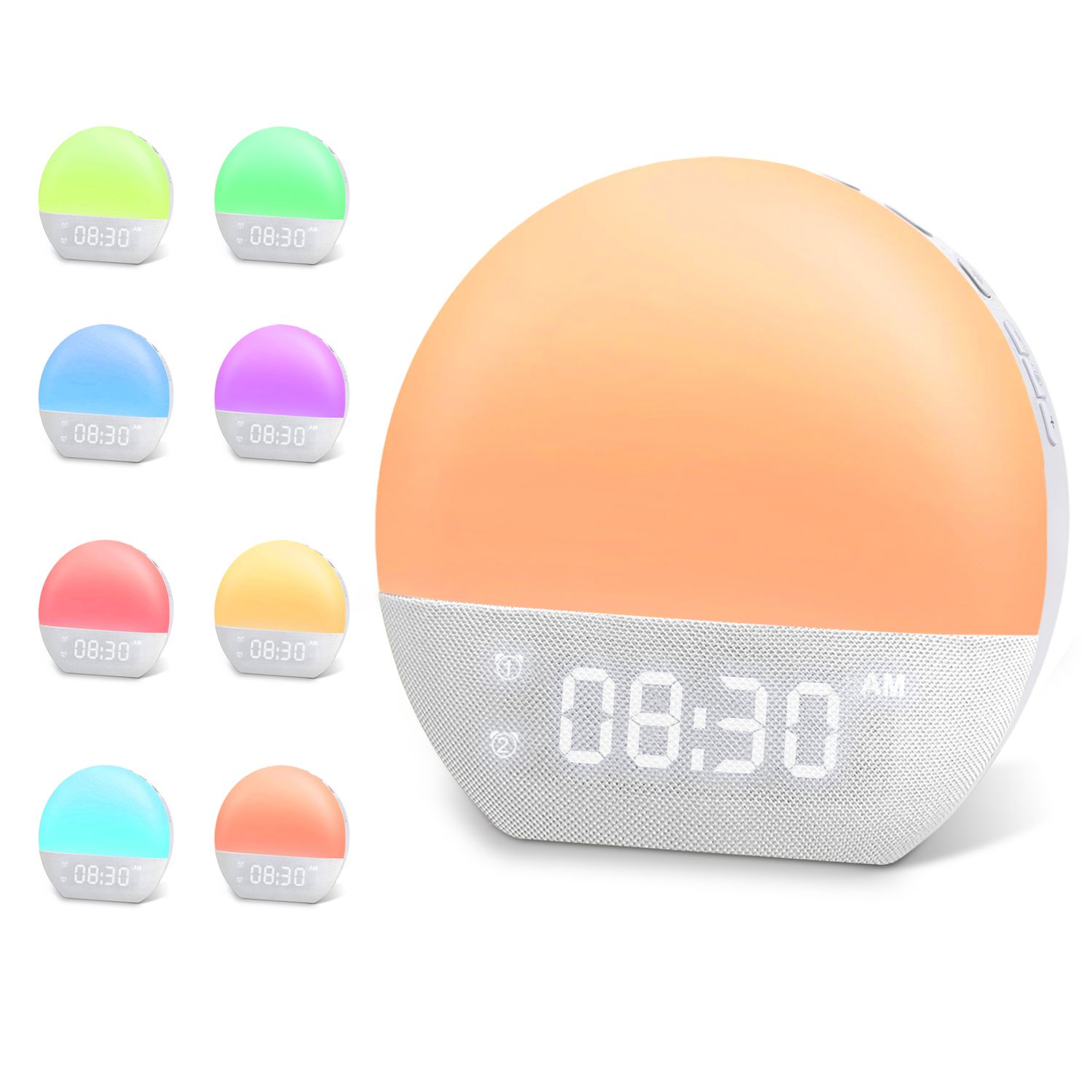 Sunrise Alarm Clock, White Noise Sound Machine with Clock, Wake Up Light Alarm Clock, Sunrise Digital Alarm Clocks for Bedrooms, 24 Soothing Sounds, Brightness Dimmable, Sound Machine Nightlight