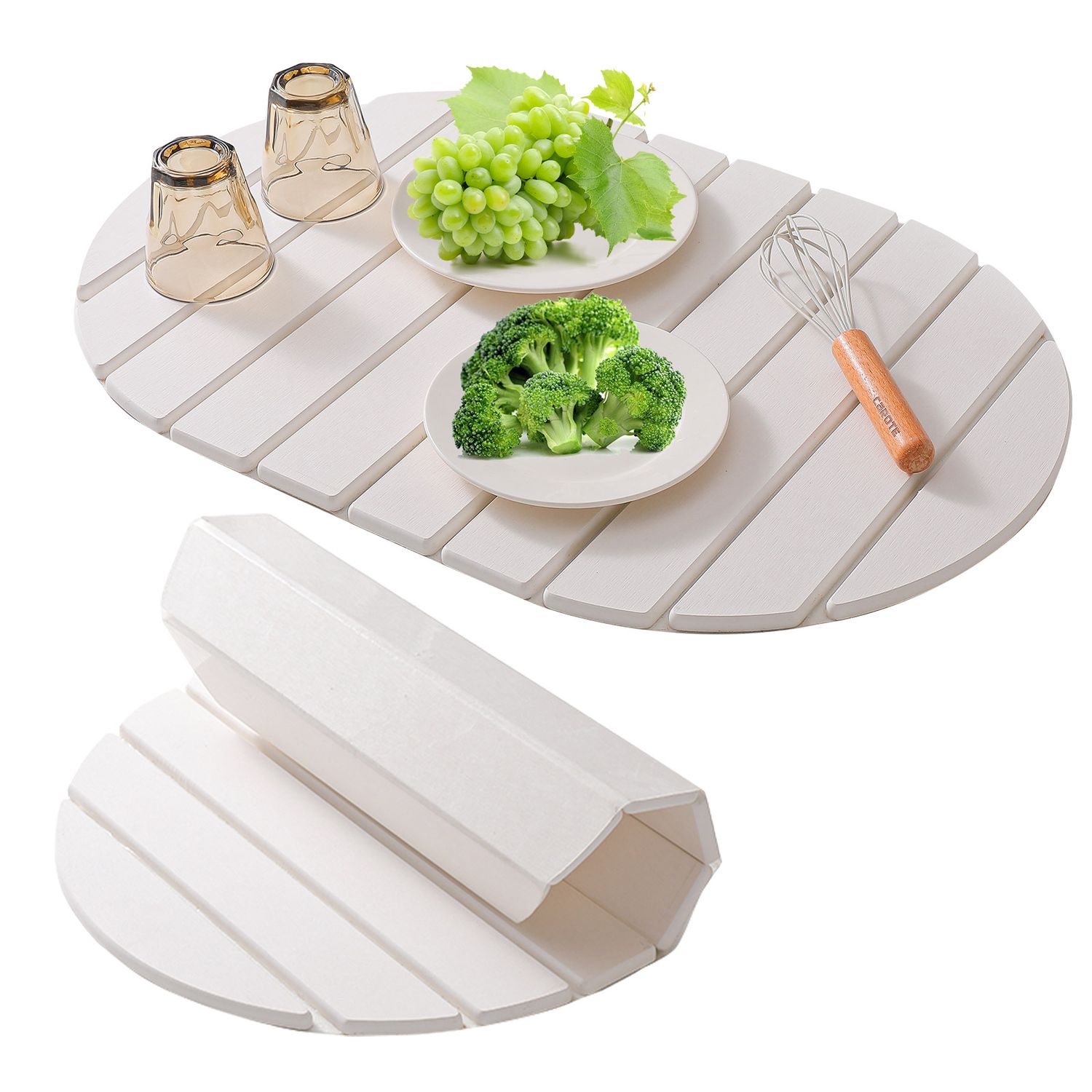 Stone Dish Drying Mat 23&quot;(L)×15&quot;(W) Collapsible Diatomaceous Earth Bar Mats Drying Matt For Kitchen Counter Dishes