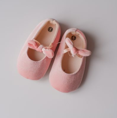 Pantofiori roz cu fundite delicate 12-18 luni