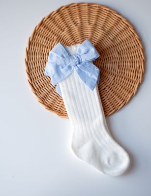 Ciorapi lungi cu fundita batist blue