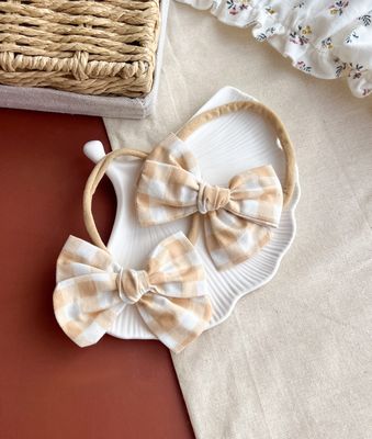 Caramel Check Headband