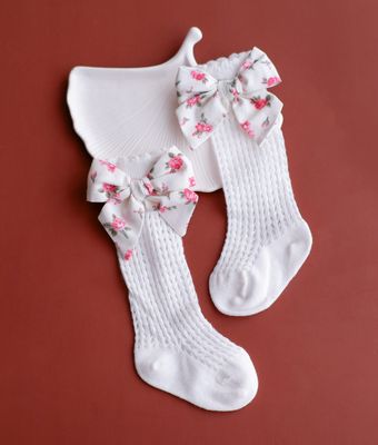 Ciorapi cu fundite satin Flowers