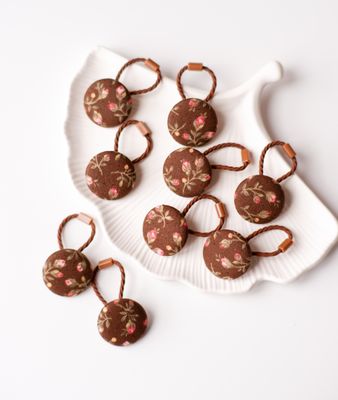 Elastice nasture Vintage Flowers (maro)