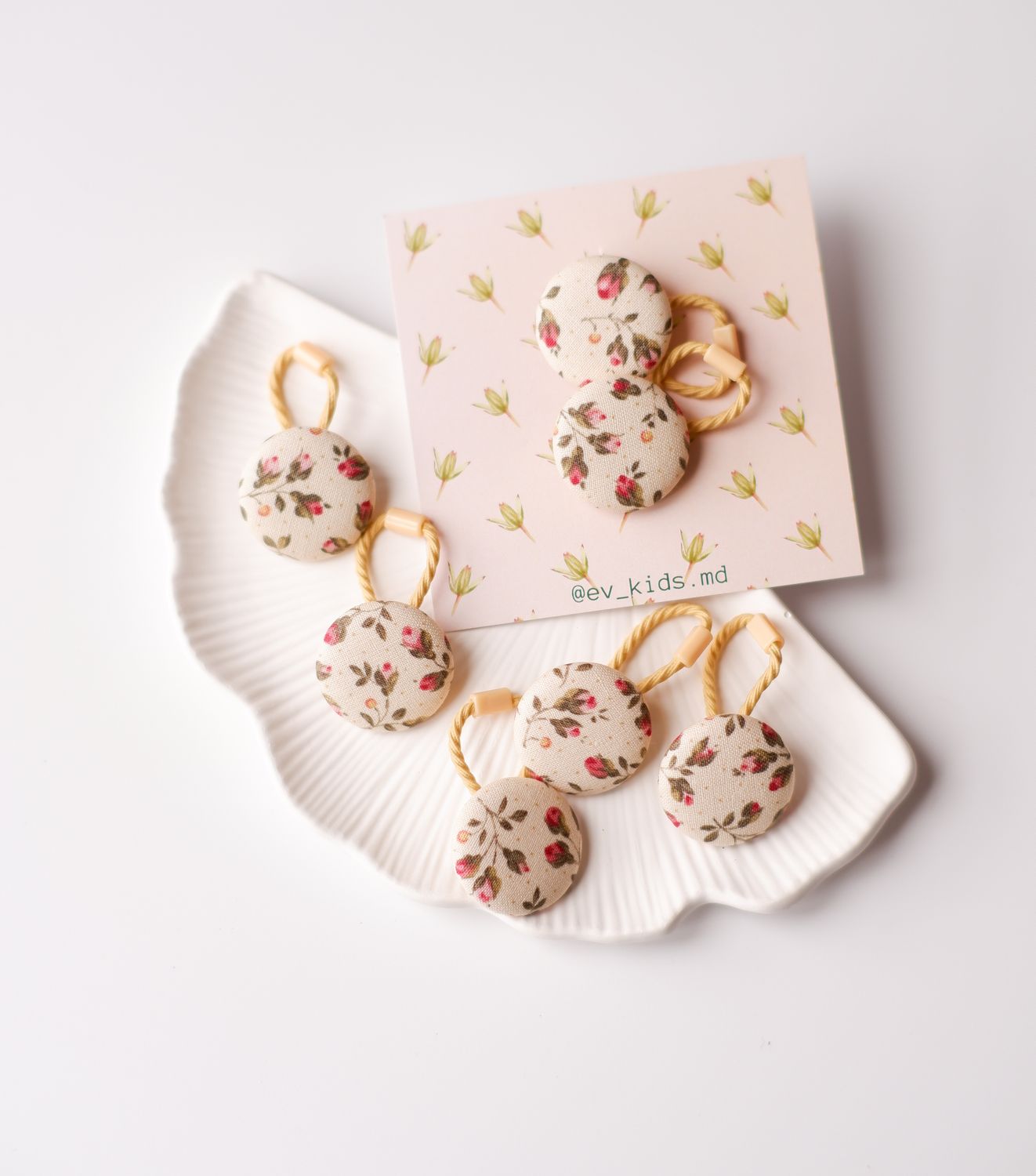 Elastice nasture Vintage Flowers (ivory)