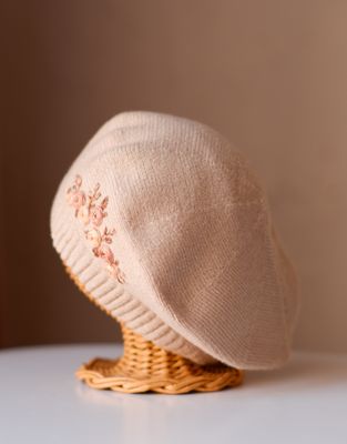Soft Beige Rose Beret 6-24 luni