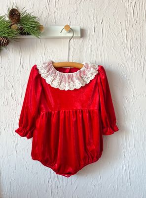Romper din catifea „Sărbătoare Roșie”