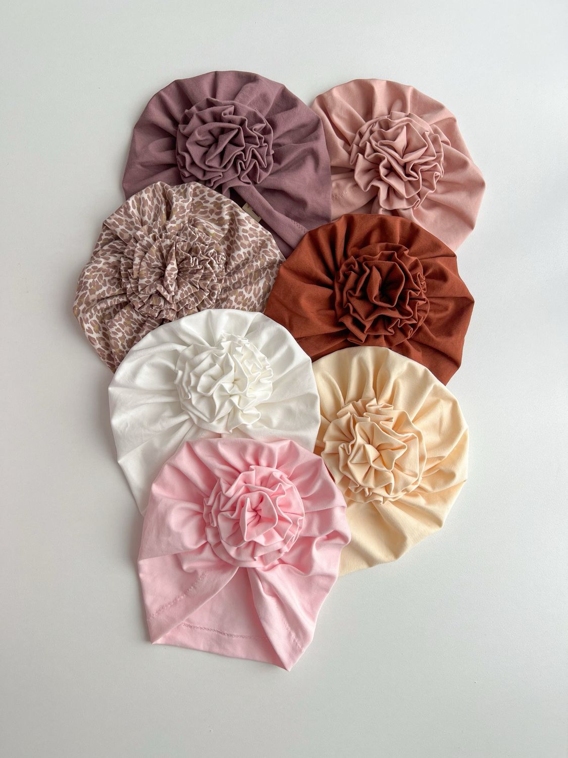 Turbane din bumbac elastic cu floare