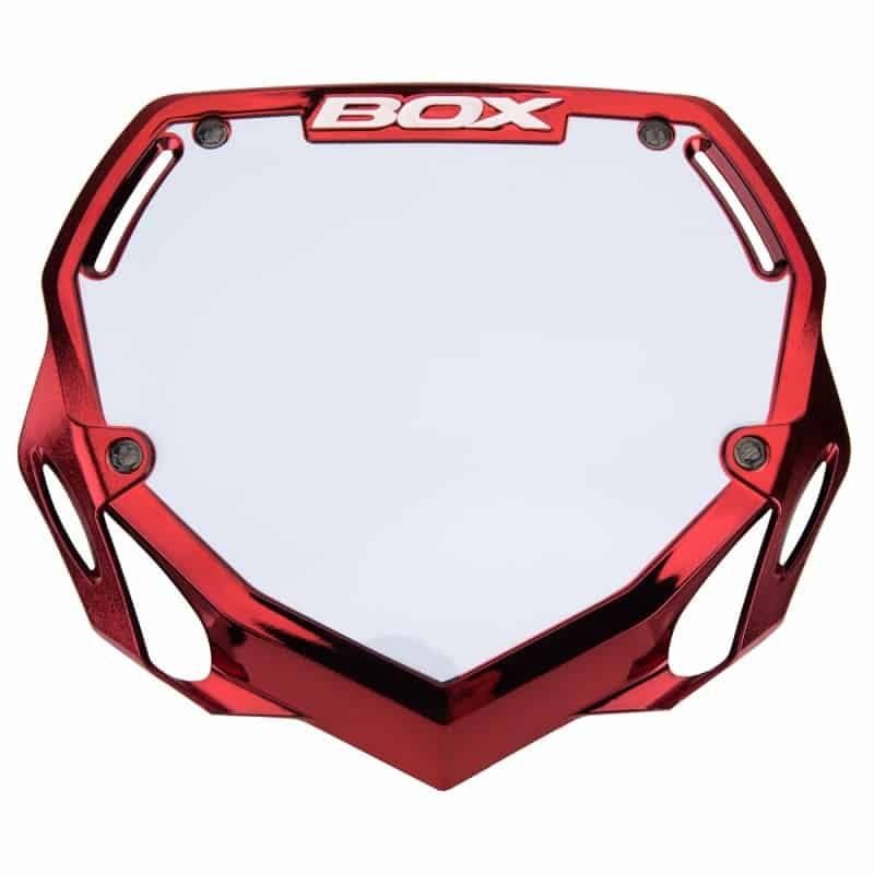Box nummerbord Chrome Red Large