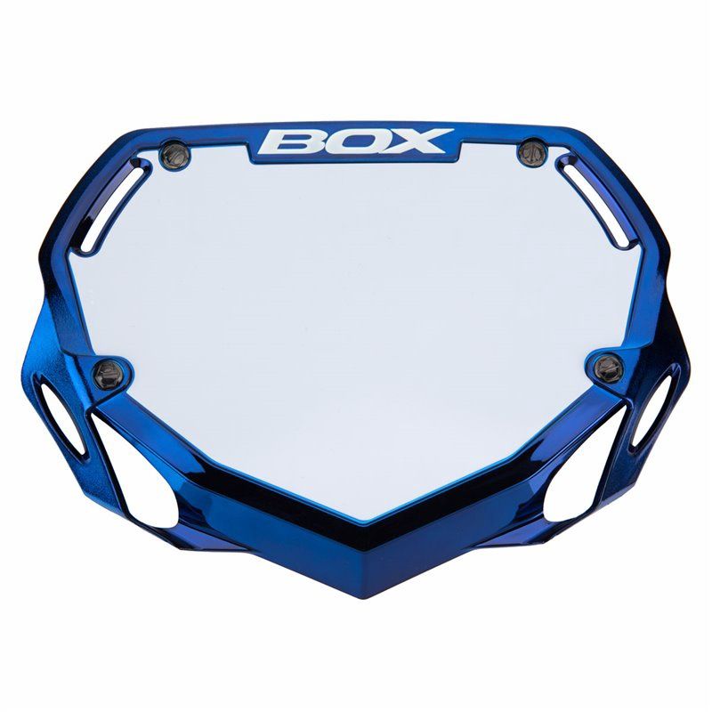 Box nummerbord Chrome Blue Small