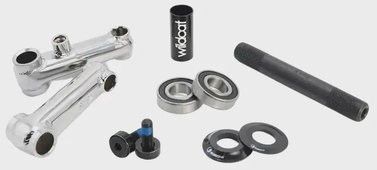 Wildcat Mini BMX 3-Piece Crank Kit (89mm - Zilver) Wildcat Mini BMX 3-Piece Crank Kit (89mm - Zilver)