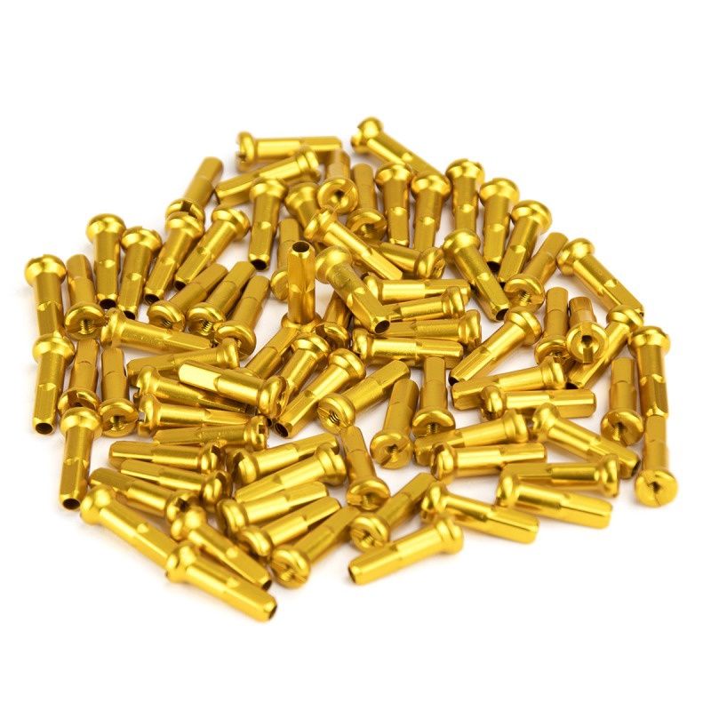 Aluminium BMX nipple 14g 16mm Goud