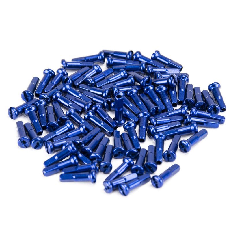 Aluminium BMX nipple 14g 16mm Blauw