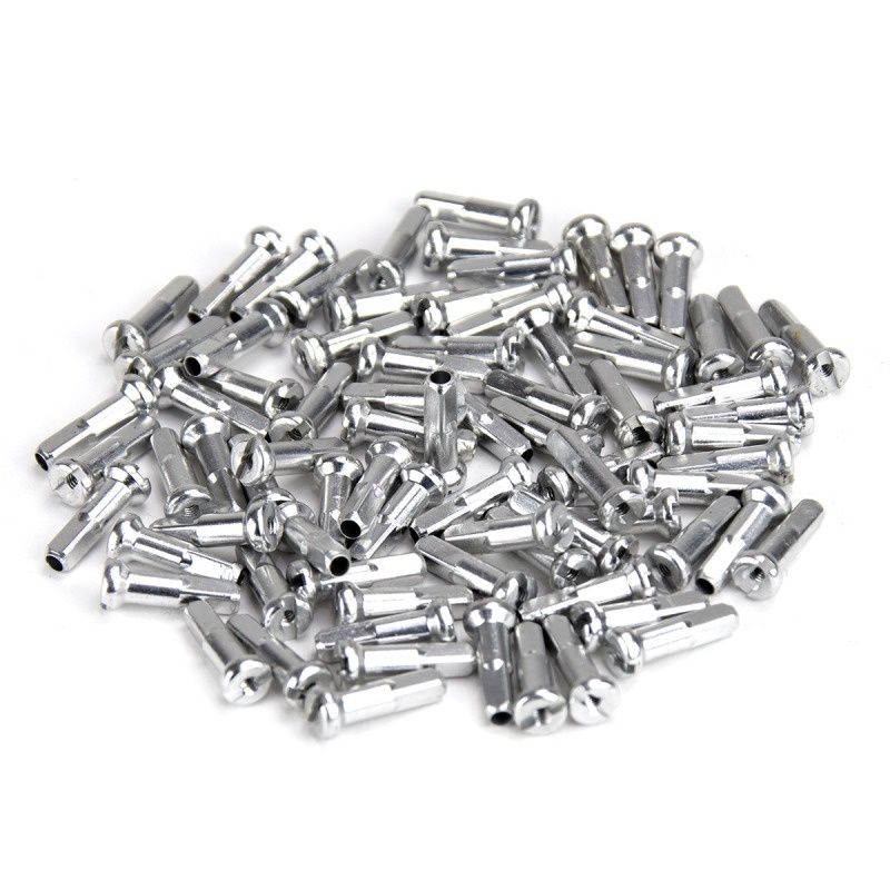 Aluminium BMX nipple 14g 16mm Zilver