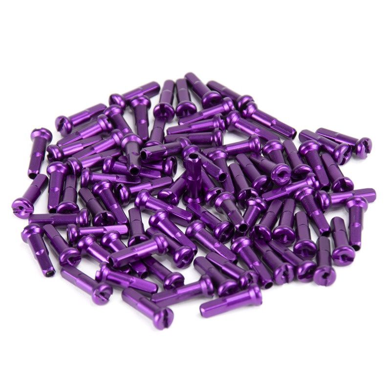 Aluminium BMX nipple 14g 16mm Paars
