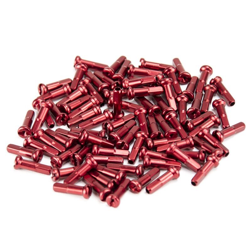 Aluminium BMX nipple 14g 16mm Rood