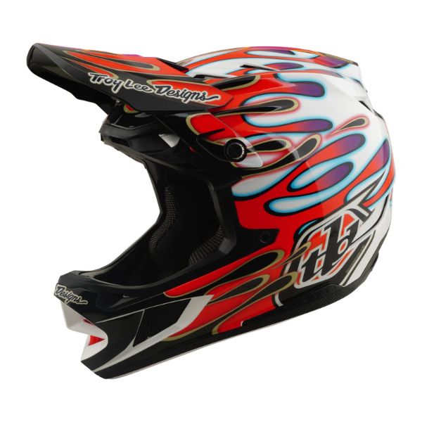 Troy Lee Designs D4 COMPOSITE HELMET OVERSPRAY WHITE / RED