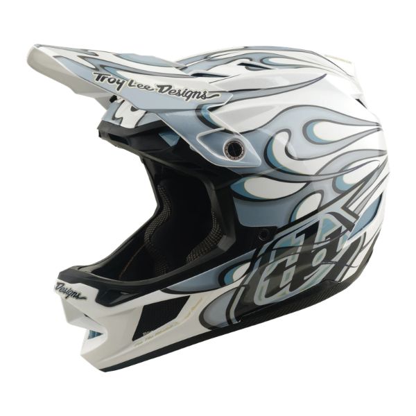Troy Lee Designs D4 COMPOSITE HELMET TORCHED WHITE / SILVER