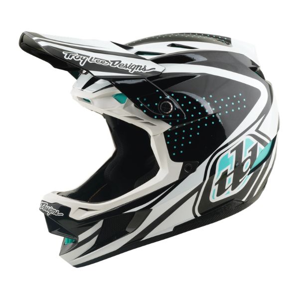Troy Lee Designs D4 POLYACRYLITE HELMET; THE LINE CHARCOAL WHITE