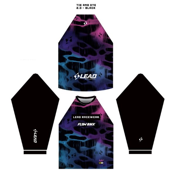 Flow BMX Lead BMX shirts Tie and Dye 2.0 - black