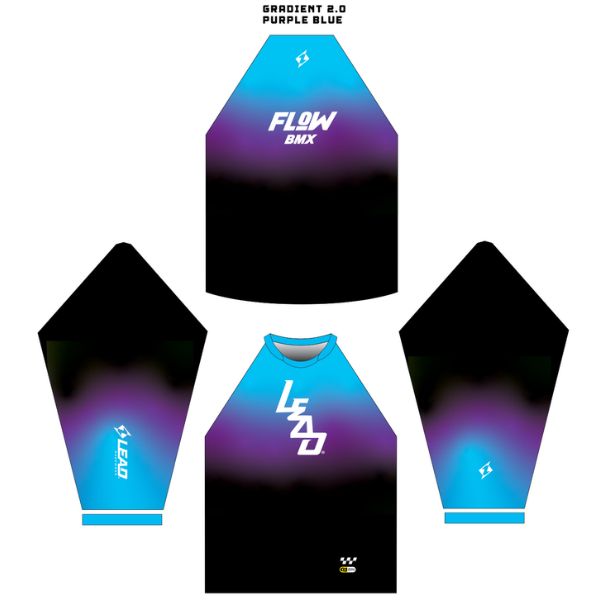 Flow BMX Lead BMX shirts Gradient 2.0 Purple Blue