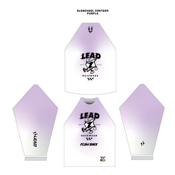 Flow BMX Lead BMX shirts Oldschool Cartoon Purple