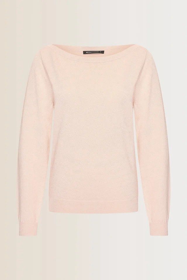 Expresso top metallic lange mouw roze