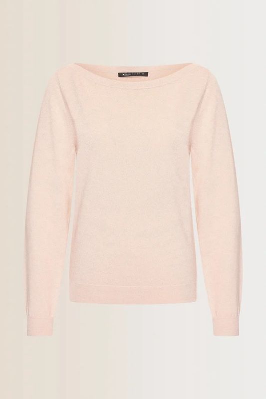 Expresso top metallic lange mouw roze