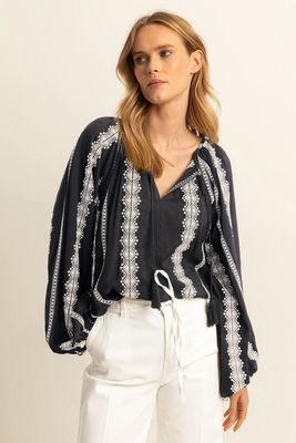 Expresso blouse geborduurd