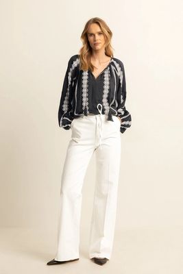 Expresso broek flared wit