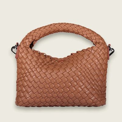 Bulaggi weave handbag cognac, Colour: 25 Cognac