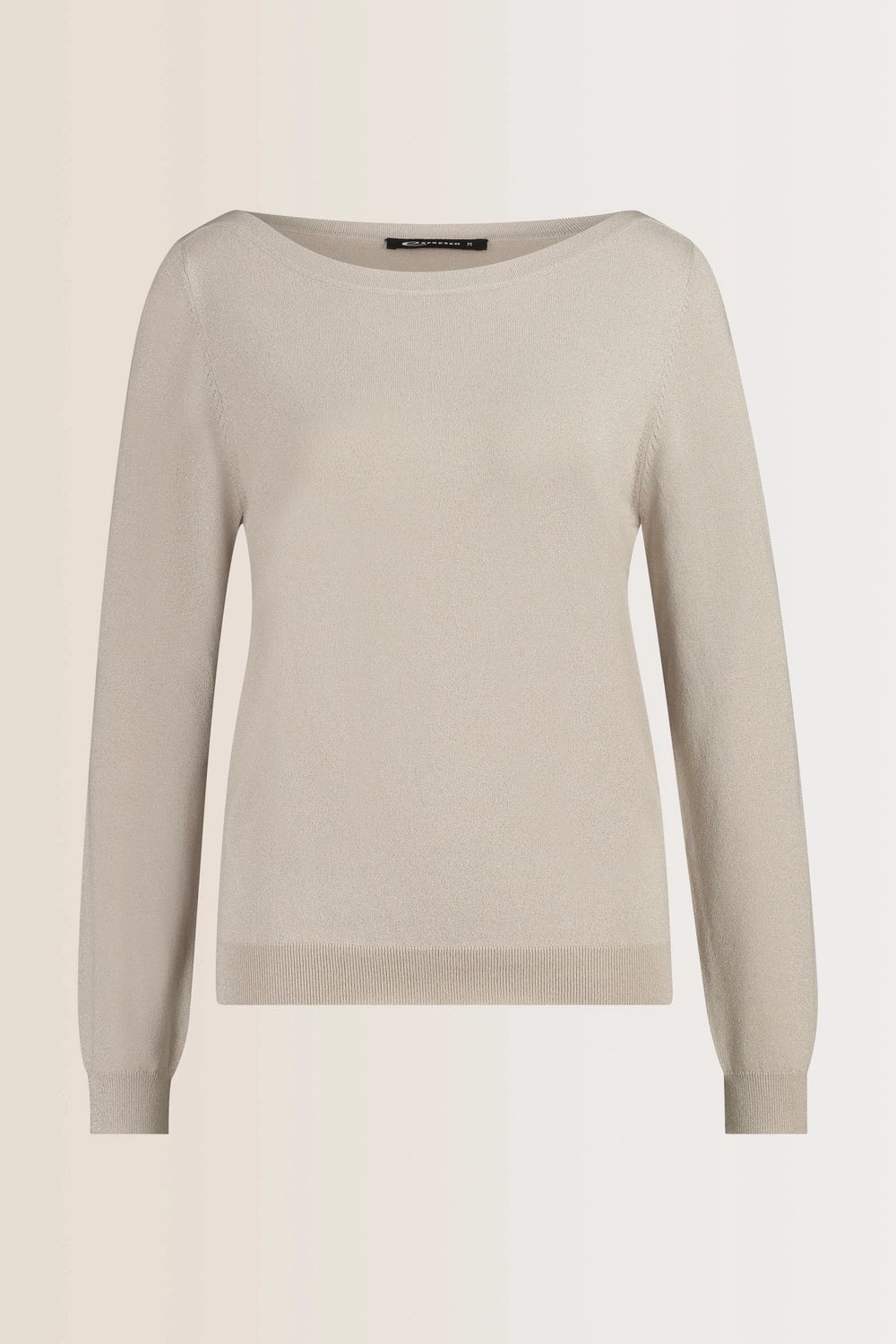 Expresso top metallic lange mouw oat