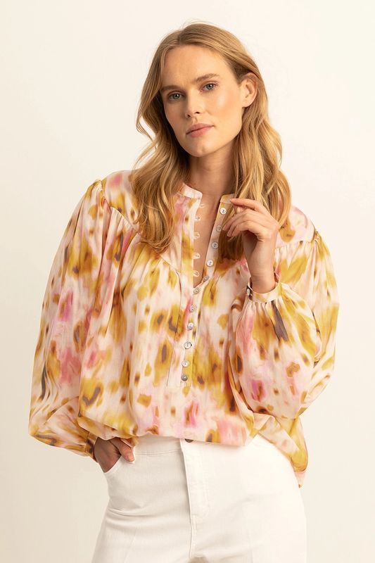 Expresso blouse met print lange mouw