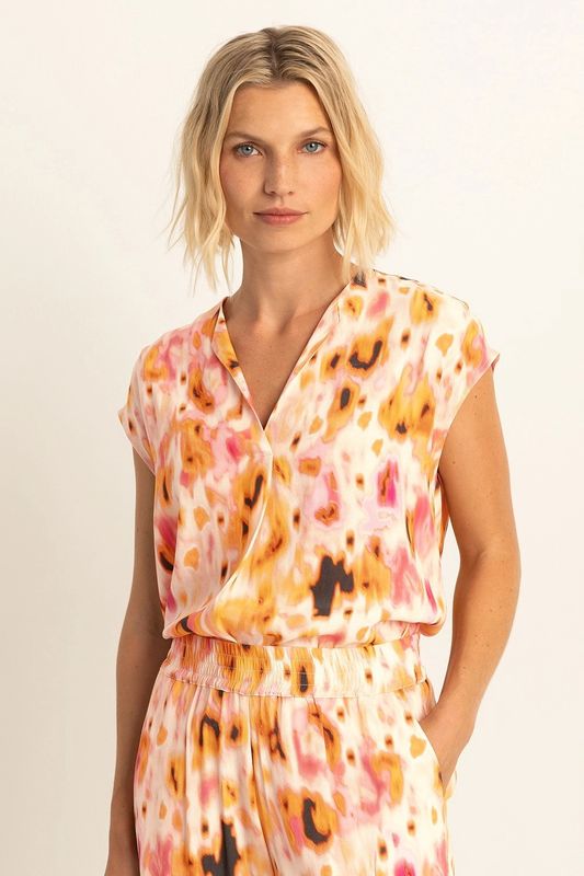 Expresso blouse met print mouwloos